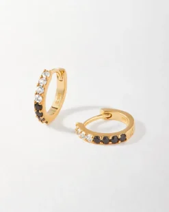 Edge of Ember Piercing | Huggies | Blue Sapphire Pavé Huggie Earrings