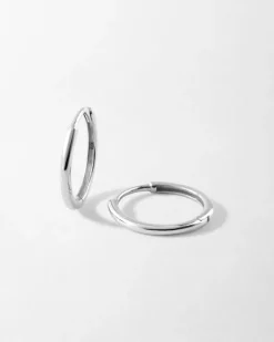 Edge of Ember Style | Bold Huggie Earrings - White Gold