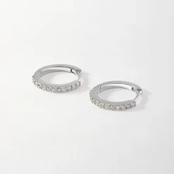 Edge of Ember Style | Bold Huggie Earrings - White Gold