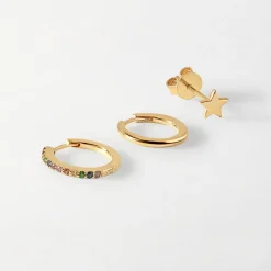 Edge of Ember Huggies | Studs | Classic Opal Diamonds Earrings Set