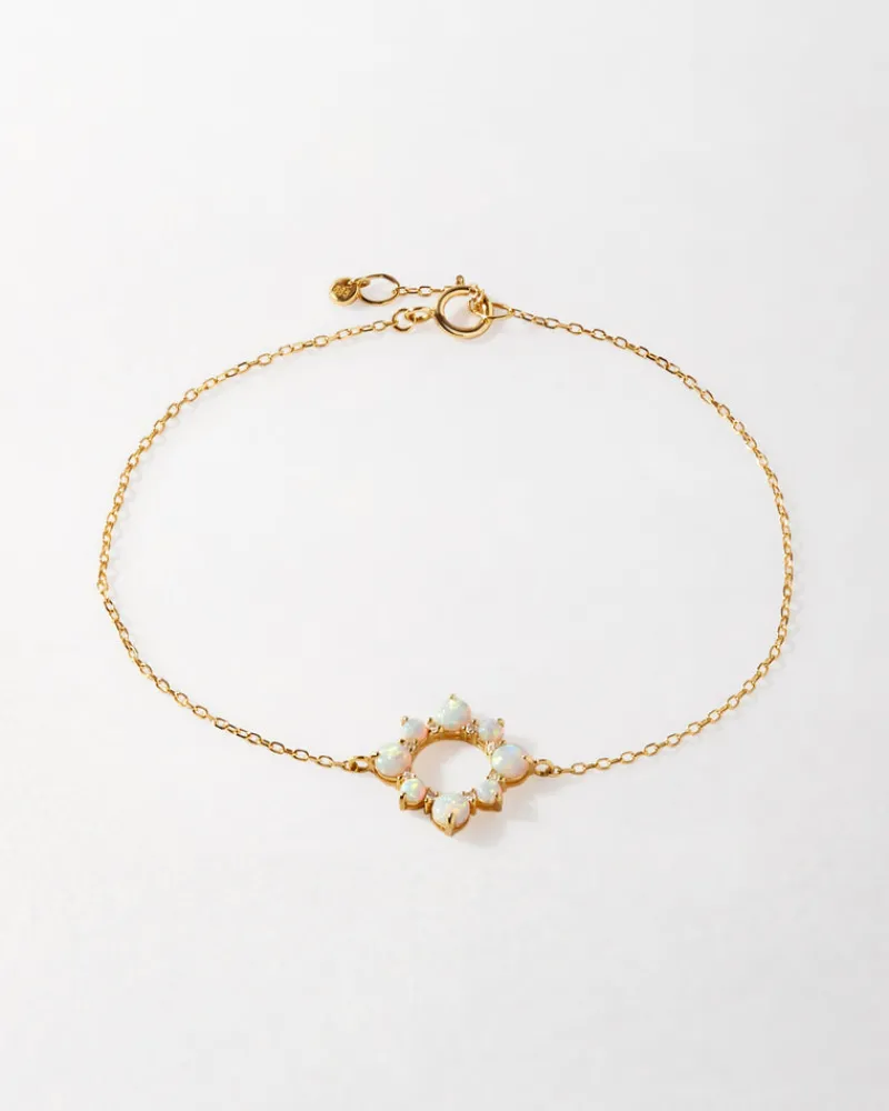 Edge of Ember Solid Gold & Diamonds | Style | Crescent Opal Necklace