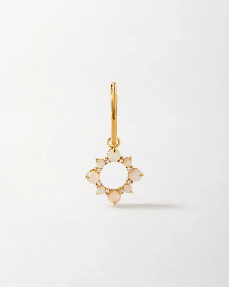 Edge of Ember Solid Gold & Diamonds | Style | Crescent Opal Necklace