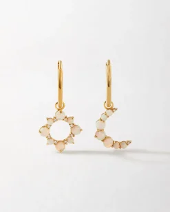 Edge of Ember Solid Gold & Diamonds | Style | Crescent Opal Necklace