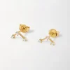 Edge of Ember Studs | Style | Dainty Solitaire Diamond Earrings - Yellow Gold