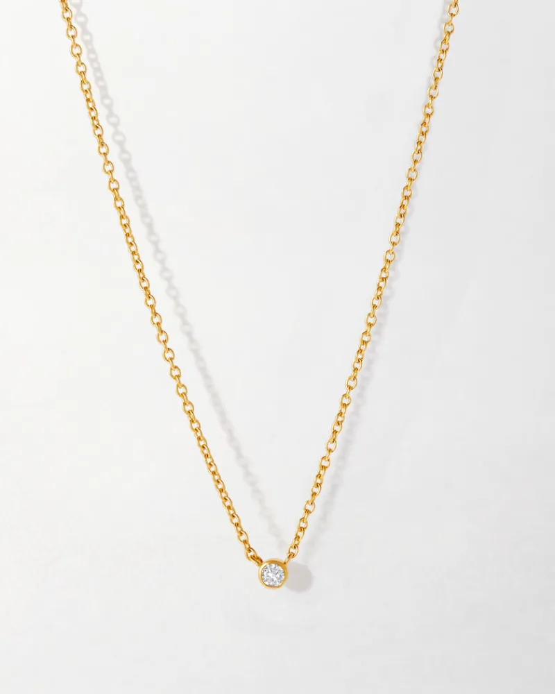 Edge of Ember Studs | Style | Dainty Solitaire Diamond Earrings - Yellow Gold