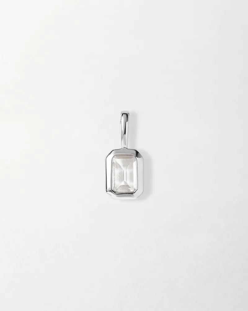 Edge of Ember Birthstones And Zodiac | Style | Deco White Topaz Birthstone Necklace - Silver