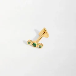 Edge of Ember Huggies | Hoops | Emerald Gold Huggie Earrings