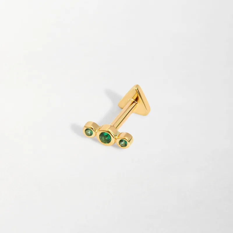 Edge of Ember Huggies | Hoops | Emerald Gold Huggie Earrings