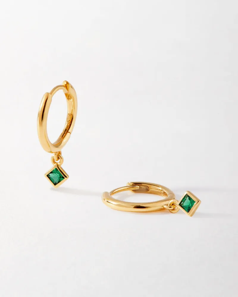 Edge of Ember Piercing | Studs | Emerald Stud Earrings