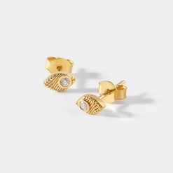 Edge of Ember Piercing | Studs | Evil Eye Emerald Piercing Earring