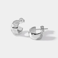 Edge of Ember Hoops | Style | Flare Hoop Earrings - Silver