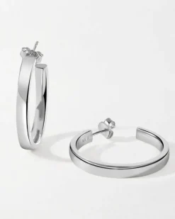 Edge of Ember Hoops | Style | Flare Hoop Earrings - Silver