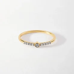 Edge of Ember Dainty | All Rings | Floating Diamond Ring - Yellow Gold