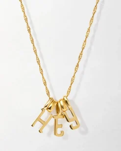 Edge of Ember Birthstones And Zodiac | Style | Initial & Birthstone Necklace - Gold