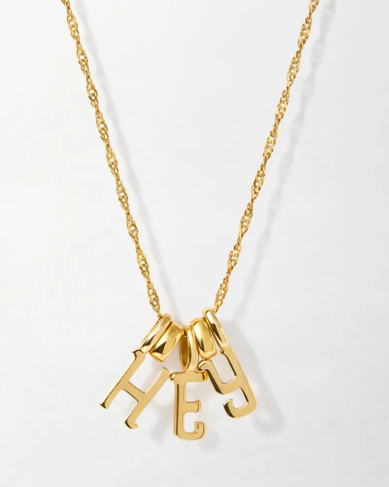 Edge of Ember Birthstones And Zodiac | Style | Initial & Birthstone Necklace - Gold