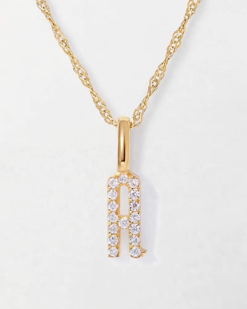 Edge of Ember Birthstones And Zodiac | Style | Initial & Birthstone Necklace - Gold