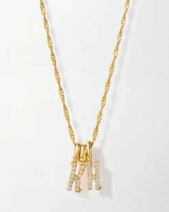 Edge of Ember Birthstones And Zodiac | Style | Initial & Birthstone Necklace - Gold