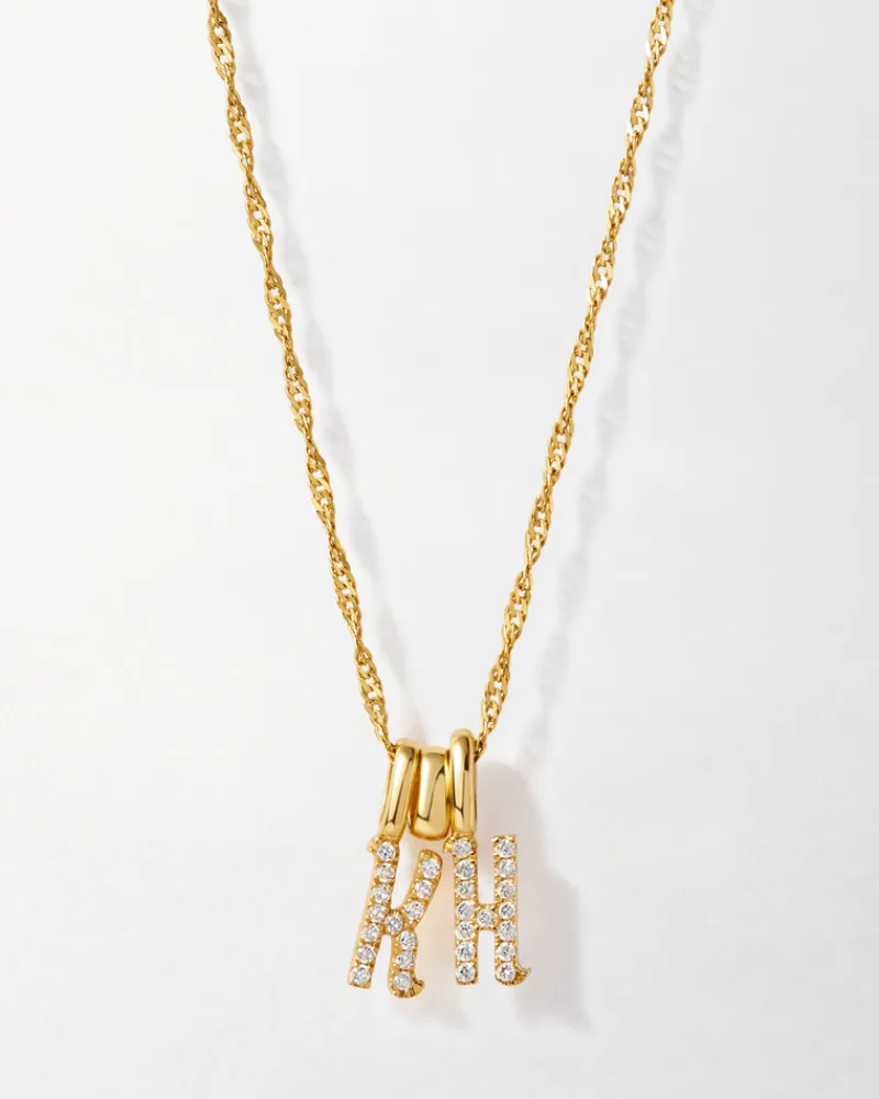 Edge of Ember Birthstones And Zodiac | Style | Initial & Birthstone Necklace - Gold