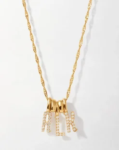 Edge of Ember Birthstones And Zodiac | Style | Initial & Birthstone Necklace - Gold
