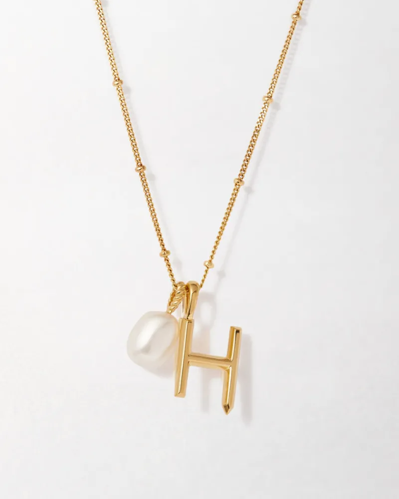 Edge of Ember Birthstones And Zodiac | Style | Initial & Birthstone Necklace - Gold