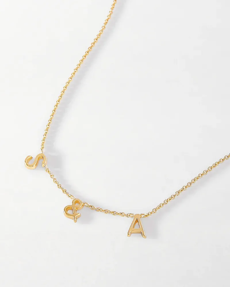 Edge of Ember Birthstones And Zodiac | Style | Initial & Birthstone Necklace - Gold