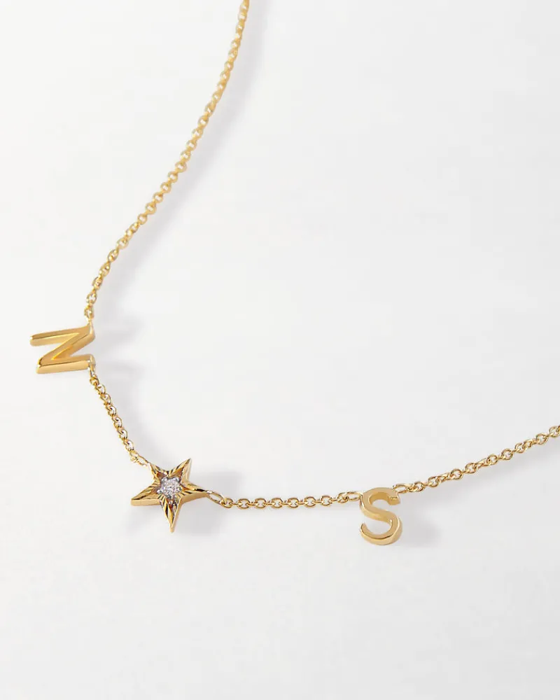Edge of Ember Birthstones And Zodiac | Style | Initial & Birthstone Necklace - Gold