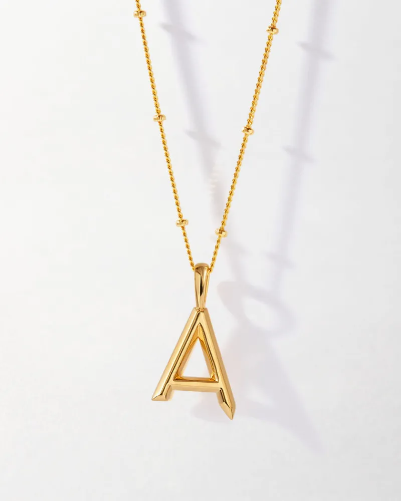 Edge of Ember Birthstones And Zodiac | Style | Initial & Birthstone Necklace - Gold