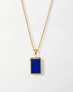 Edge of Ember Engravable | Lapis Gemstone Pendant