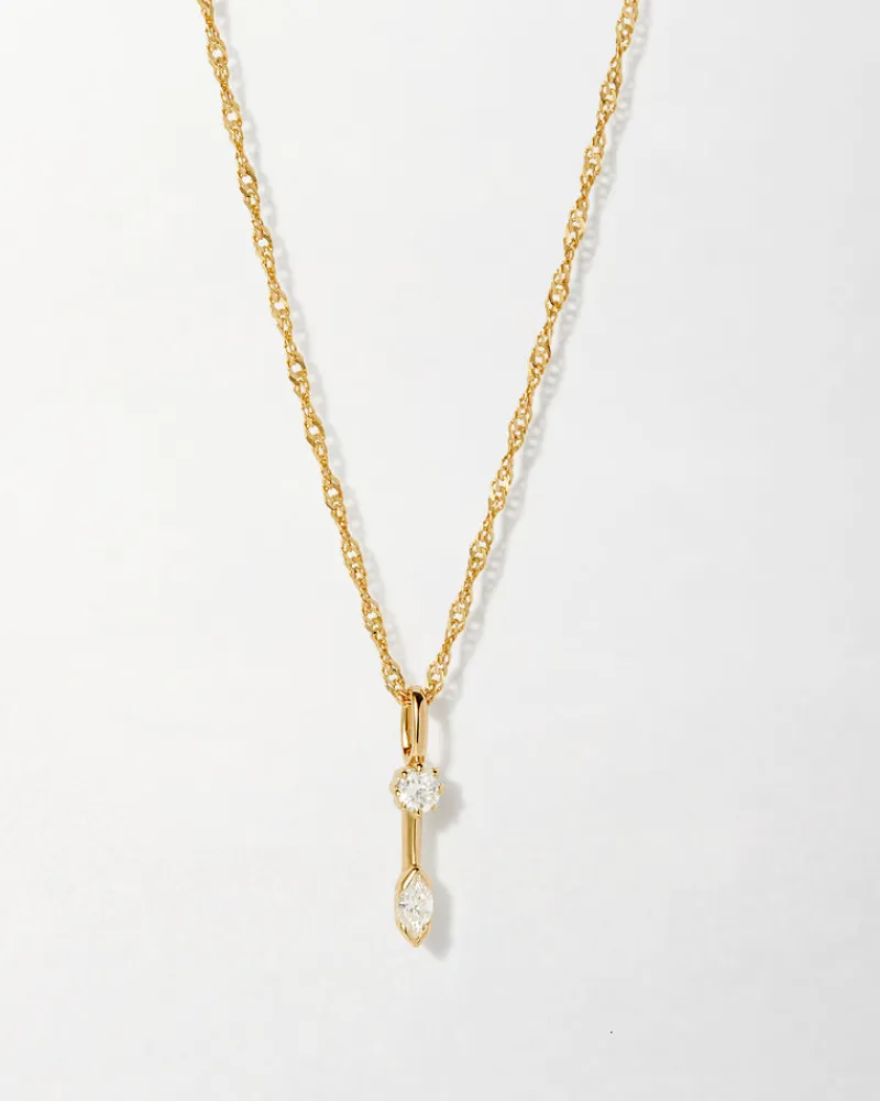 Edge of Ember Solid Gold & Diamonds | Style | Marquise Solitaire Diamond Necklace