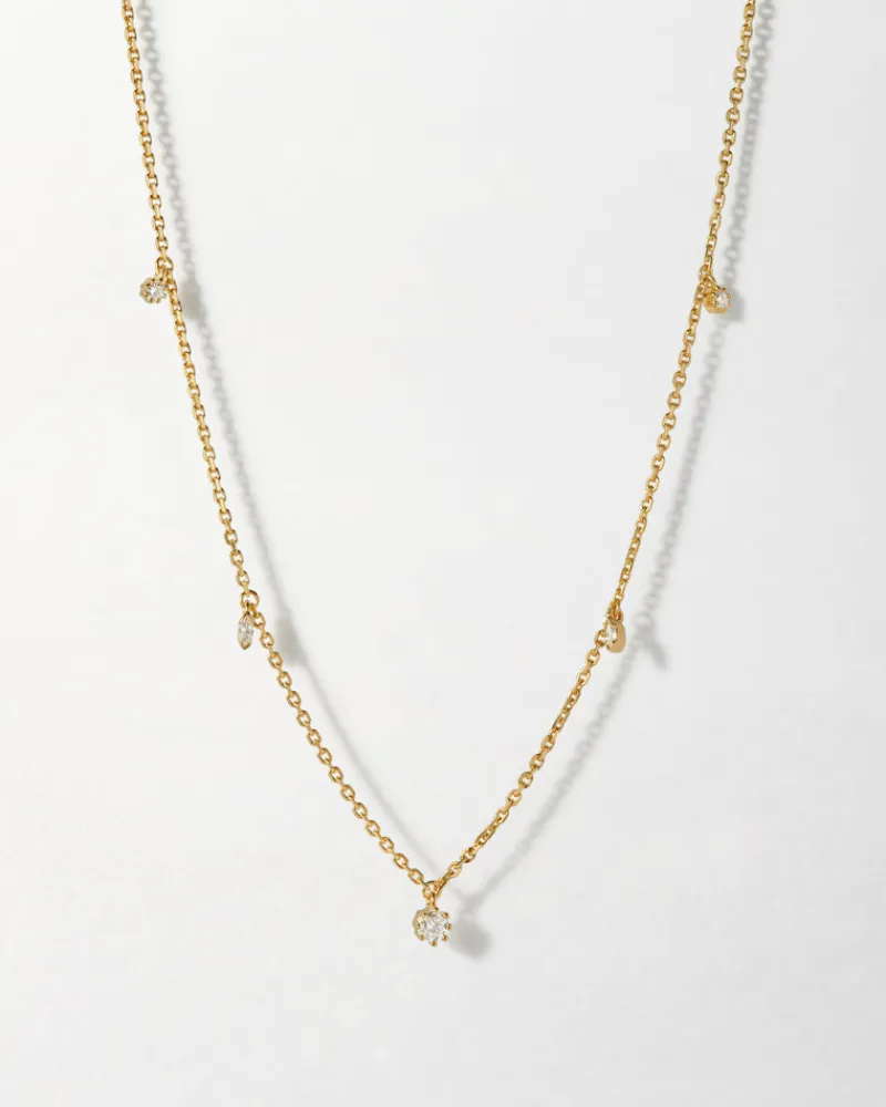 Edge of Ember Solid Gold & Diamonds | Style | Marquise Solitaire Station Diamond Necklace