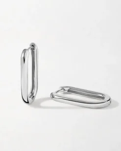 Edge of Ember Hoops | Style | Medium Everyday Hoops - Silver