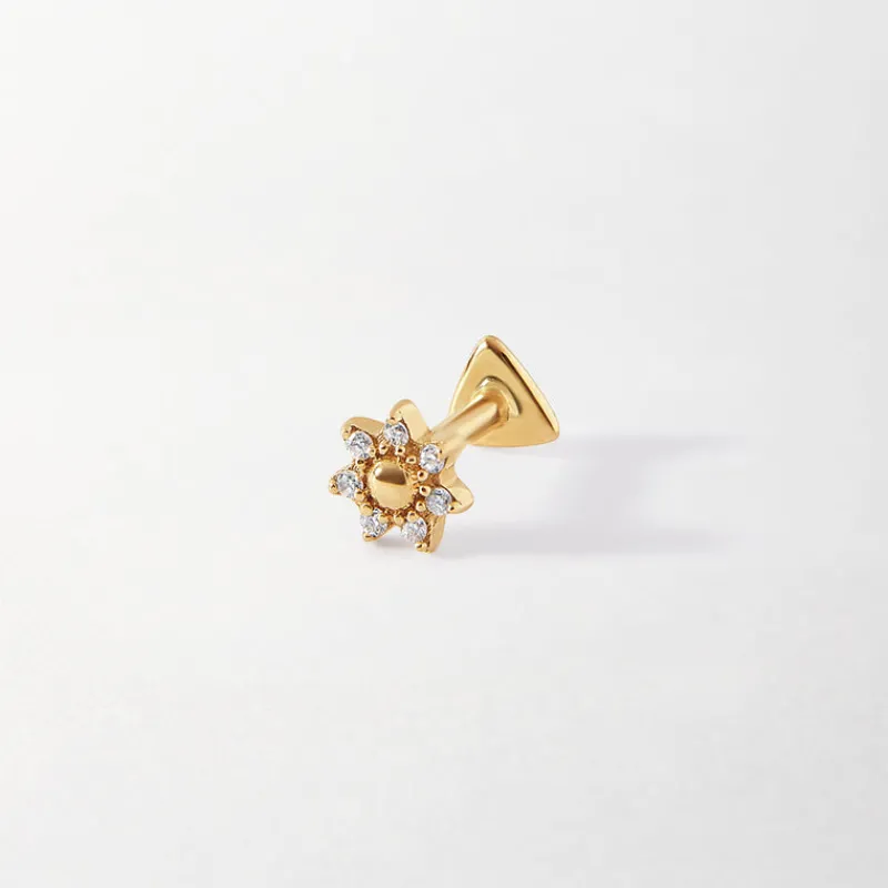 Edge of Ember Piercing | Studs | Moon Diamond Piercing Earring