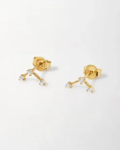 Edge of Ember Piercing | Huggies | Pavé Diamond Huggies - Yellow Gold
