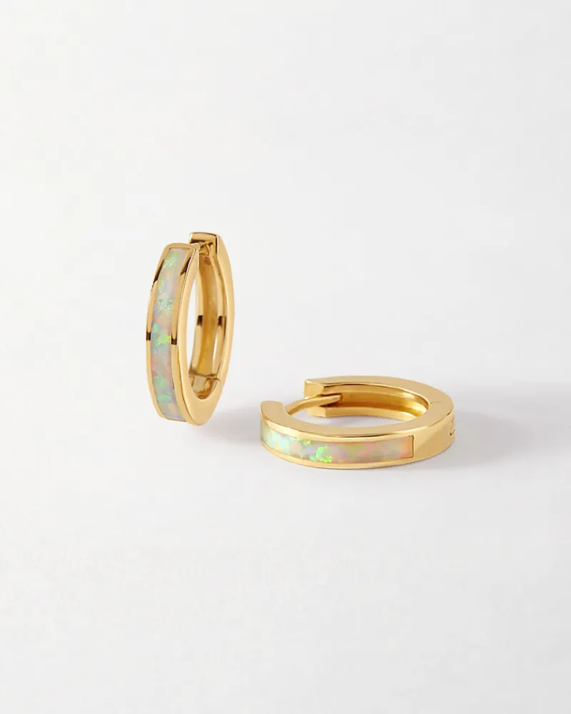 Edge of Ember Piercing | Huggies | Pavé Diamond Huggies - Yellow Gold