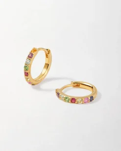 Edge of Ember Huggies | Studs | Rainbow Huggies Earrings Set