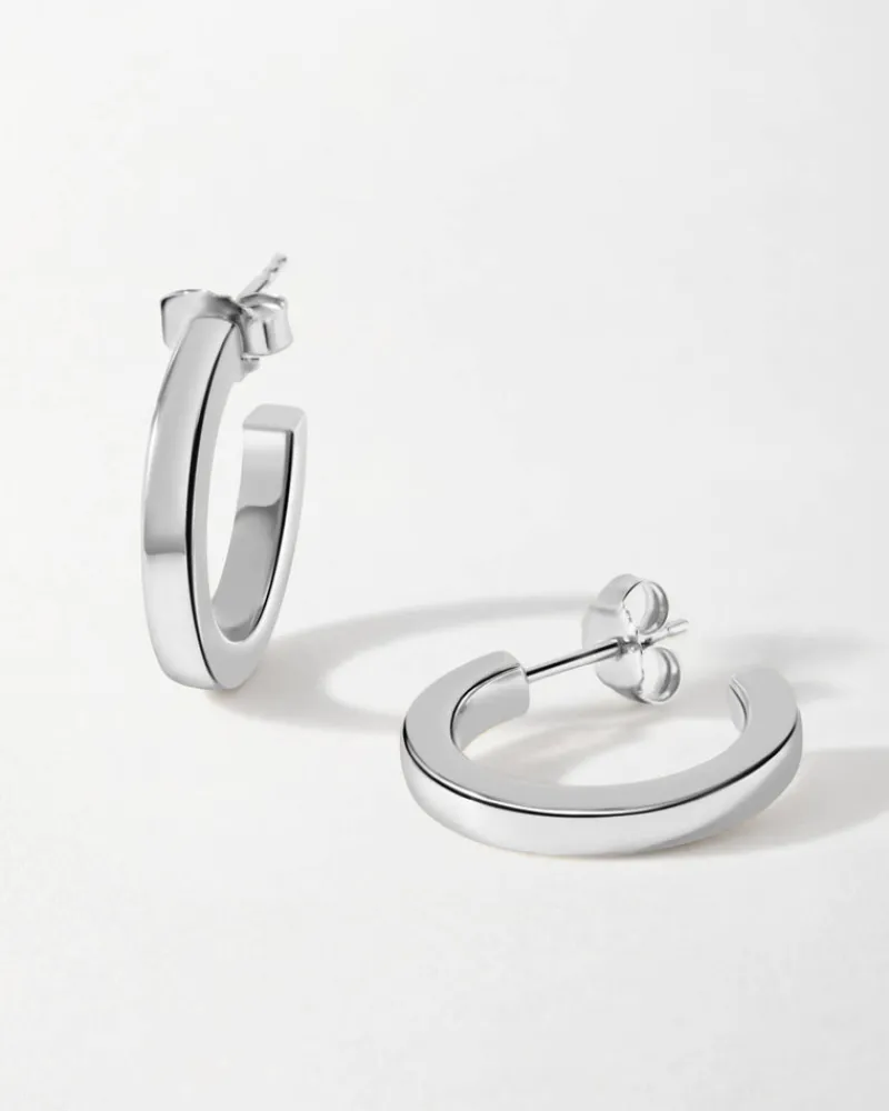 Edge of Ember Hoops | Style | Small Everyday Hoops - Silver