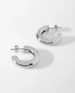 Edge of Ember Hoops | Style | Small Everyday Hoops - Silver