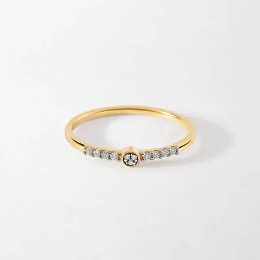 Edge of Ember Dainty | All Rings | Solitaire Diamond Ring - Yellow Gold