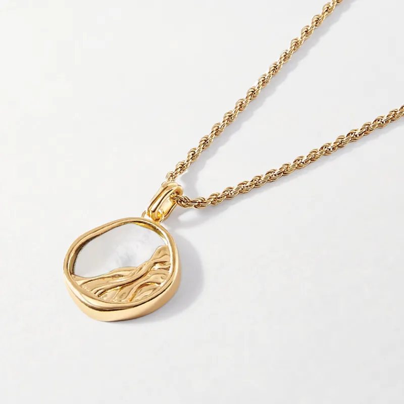 Edge of Ember Engravable | Engravable | Textured Coin Necklace - Gold