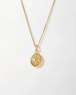 Edge of Ember Engravable | Textured Coin Pendant - Gold