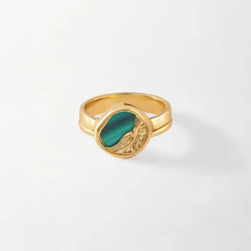 Edge of Ember Dainty | All Rings | Textured Emerald Stacker Ring