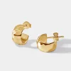 Edge of Ember Huggies | Hoops | Textured Huggies - Gold