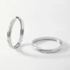 Edge of Ember Huggies | Hoops | Textured Huggies - Silver