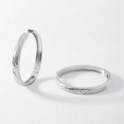 Edge of Ember Huggies | Hoops | Textured Huggies - Silver