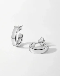 Edge of Ember Huggies | Hoops | Textured Huggies - Silver