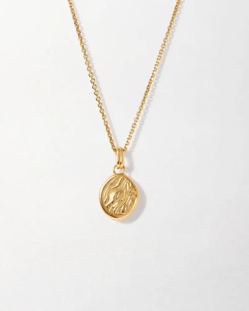 Edge of Ember Style | Textured Malachite Necklace - Gold