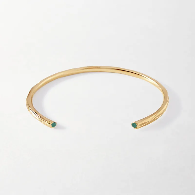 Edge of Ember Style | Textured Malachite Necklace - Gold