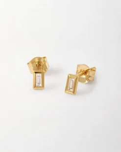 Edge of Ember Studs | Style | Triple Diamond Stud Earrings - Yellow Gold